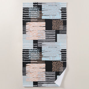 Serviette De Plage Formes et bandes géométriques