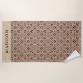 Serviette De Plage Formes Géométriques Beiges Et Brown (Devant)