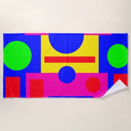 Serviette De Plage Formes géométriques colorées (Devant)
