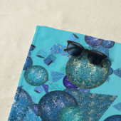 Serviette De Plage Formes géométriques modernes avec monogramme en bl (En situation)