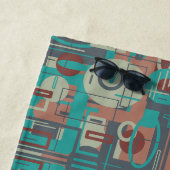 Serviette De Plage Formes géométriques tribales du sud-ouest Art Abst (En situation)