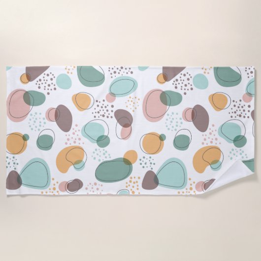 Serviette De Plage Formes organiques motif transparent (Devant)