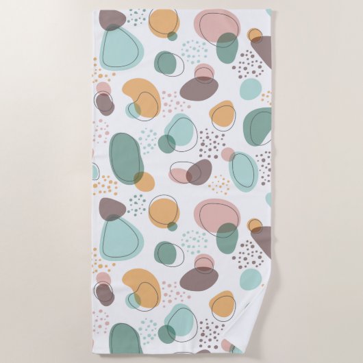 Serviette De Plage Formes organiques motif transparent (Devant)