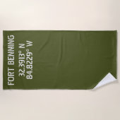 Serviette De Plage Fort Benning Latitude Longitude (Devant)