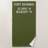 Serviette De Plage Fort Benning Latitude Longitude (Devant)