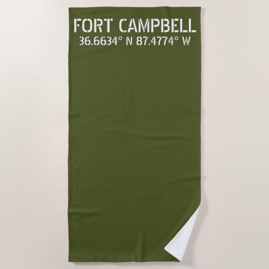 Serviette De Plage Fort Campbell Latitude Longitude (Devant)
