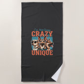 Serviette De Plage Fou amoureux de chien unique (Devant)