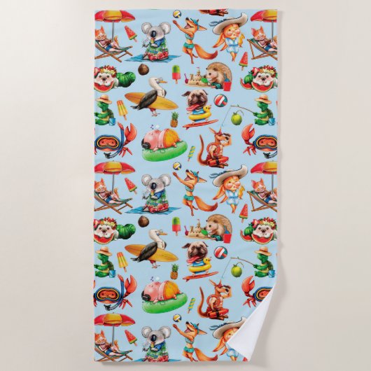 Serviette De Plage Fou de l'été (Devant)
