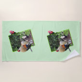 Serviette De Plage **"Fowl Play : Cachet de poulet en 3D"** (Devant)