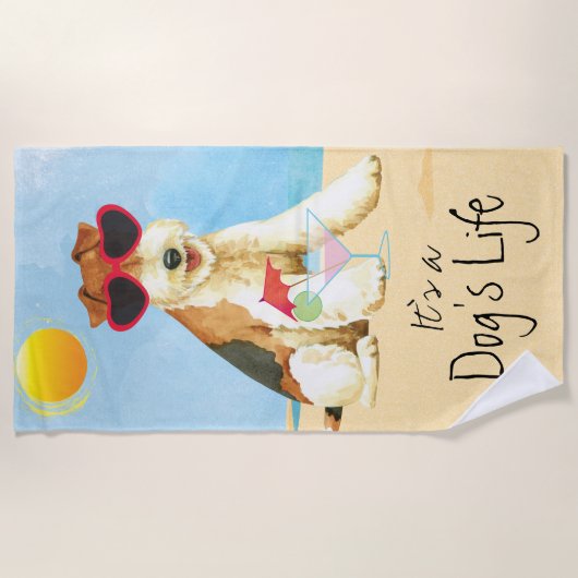 Serviette De Plage Fox Terrier de fil d'été (Devant)