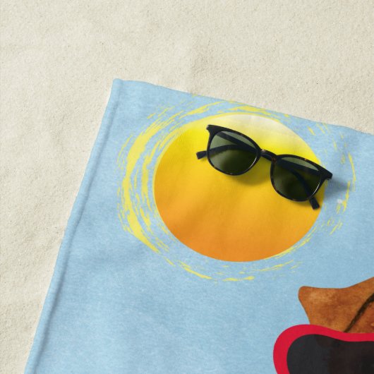 Serviette De Plage Fox Terrier de fil d'été (En situation)