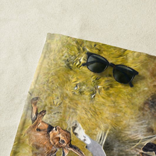 Serviette De Plage Foxhound (En situation)