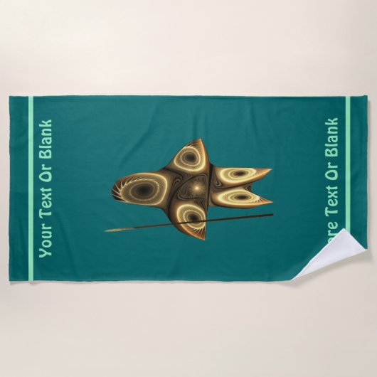 Serviette De Plage Fractal Inuit Hunter (Devant)