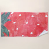 Serviette De Plage Fraise à l'aquarelle mignonne (Devant)