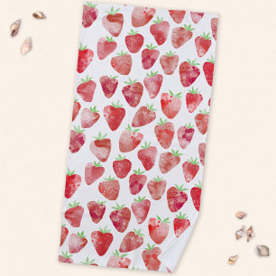 Serviette De Plage Fraise Aquarelle Fruit