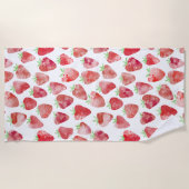 Serviette De Plage Fraise Aquarelle Fruit (Devant)