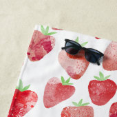 Serviette De Plage Fraise Aquarelle Fruit (En situation)