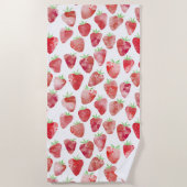 Serviette De Plage Fraise Aquarelle Fruit (Devant)