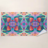 Serviette De Plage Fraise colorée (Devant)