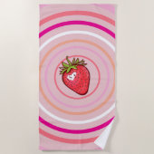 Serviette De Plage Fraise Rose (Devant)