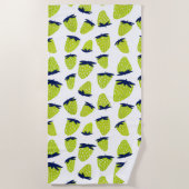 Serviette De Plage Fraises d'été bio néon vert (Devant)