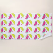 Serviette De Plage Fraises d'été et limonade géométrique (Devant)