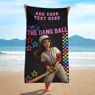 Serviette De Plage Frappe donc cette balle Drôle de visage de poupée