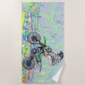 Serviette De Plage Freestyle Stuntman - Motocross Rider Beach Towne (Devant)