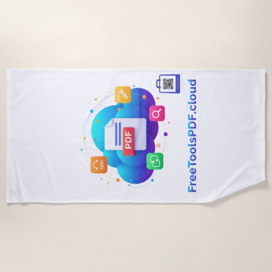 Serviette De Plage FreeToolsPDF – Puissance numérique amusante sur vo (Devant)