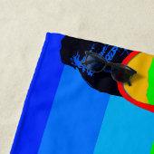 Serviette De Plage French bulldog avec lunettes Pop art style (En situation)