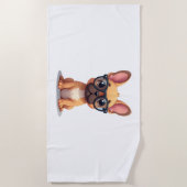 Serviette De Plage French Bulldog Wearing Glasses Copy (Devant)