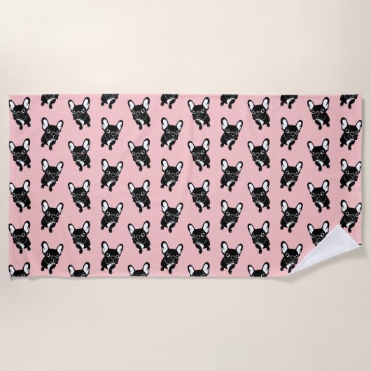 Serviette De Plage Frenchie brindle mignon est un rêveur (Devant)