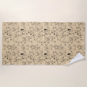 Serviette De Plage Frenchie et Bones (Devant)