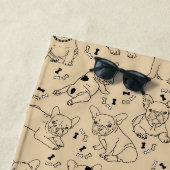 Serviette De Plage Frenchie et Bones (En situation)