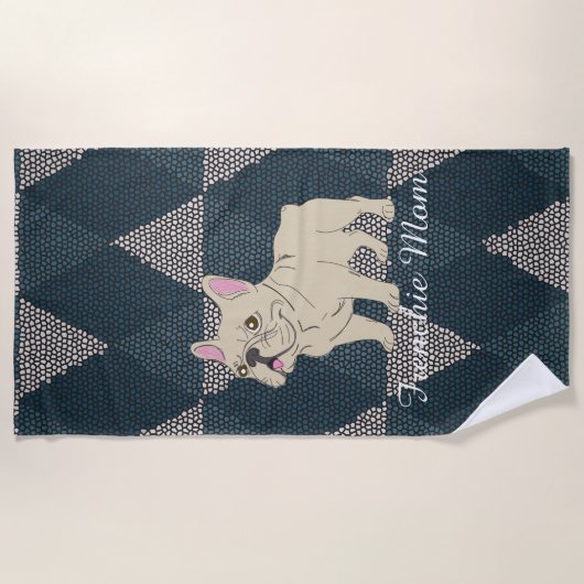 Serviette De Plage Frenchie Mom (Devant)