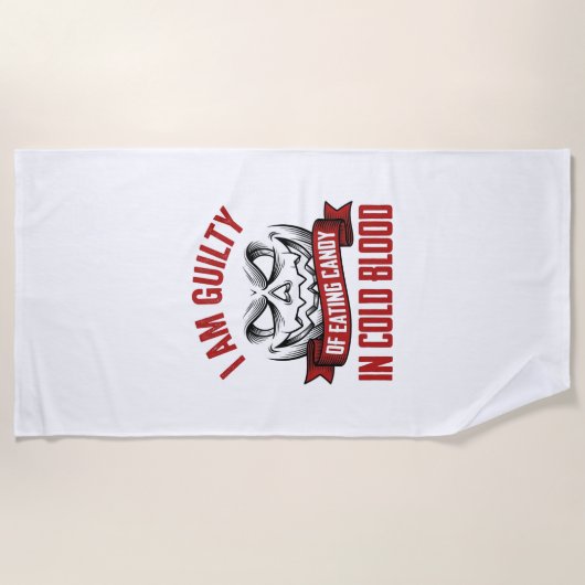 Serviette De Plage Friandise d'Halloween Coupable Design de Citrouill (Devant)