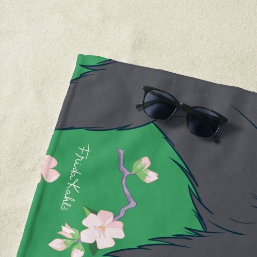 Serviette De Plage Frida Kahlo Monkey Graphic (En situation)