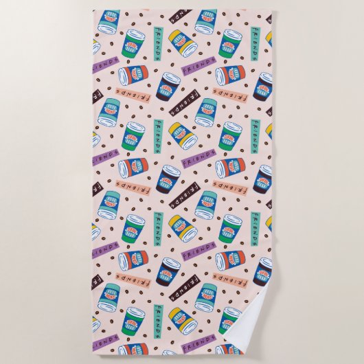 Serviette De Plage FRIENDS™ | Central Perk Motif de Café Vibrant (Devant)