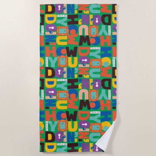 Serviette De Plage FRIENDS™ | Comment vas-tu Modèle Vif (Devant)