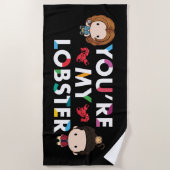 Serviette De Plage FRIENDS™ | Ross & Rachel Lobster Chibi (Devant)