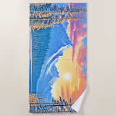 Serviette De Plage Froid Lake Sunset Art (Devant)