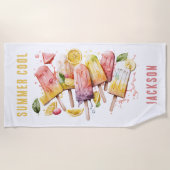 SERVIETTE DE PLAGE FROID, POPSILES COLORÉS, PERSONNALISÉS (Devant)