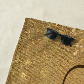 Serviette De Plage Frost Gold Parties scintillant Script Monogramme G (En situation)