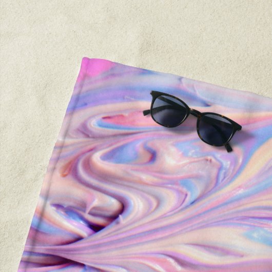 Serviette De Plage Frosting crémeux Pastel (En situation)