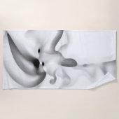 Serviette De Plage Frozen : gris Abstrait, blanc et noir (Devant)