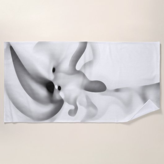 Serviette De Plage Frozen : gris Abstrait, blanc et noir (Devant)