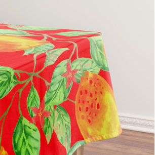 Serviette De Plage Fruit citron motif jaune rouge vert vintage