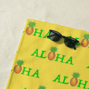 Serviette De Plage Fruit d'ananas de l'île tropicale d'Hawaï ALOHA