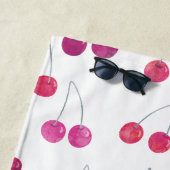 Serviette De Plage Fruit d'aquarelle cerise (En situation)