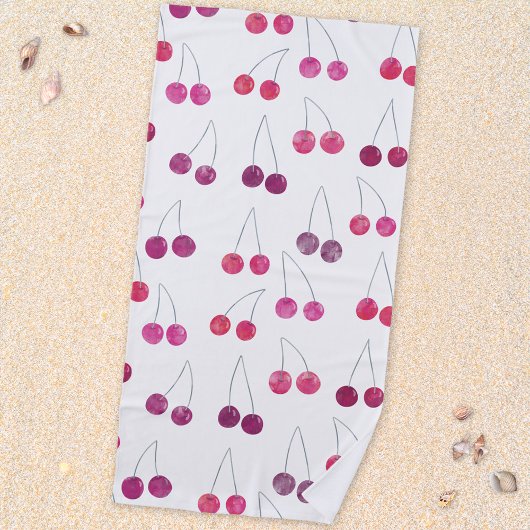 Serviette De Plage Fruit d'aquarelle cerise
